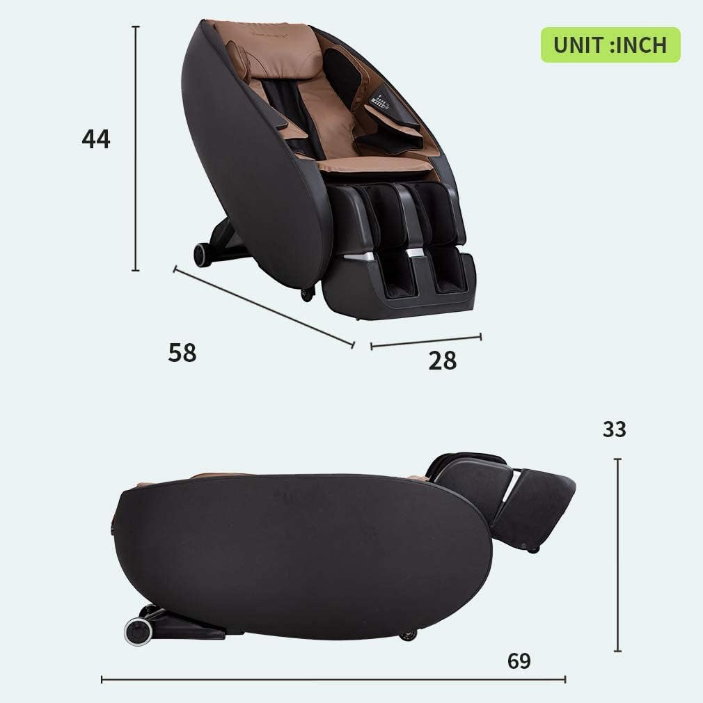 Shiatsu Massage Chairs Full Body and Recliner Zero Gravity Massage Chair Electric with Built-In Heart Foot Roller Air Massage Easy to Move for Home Office,Black