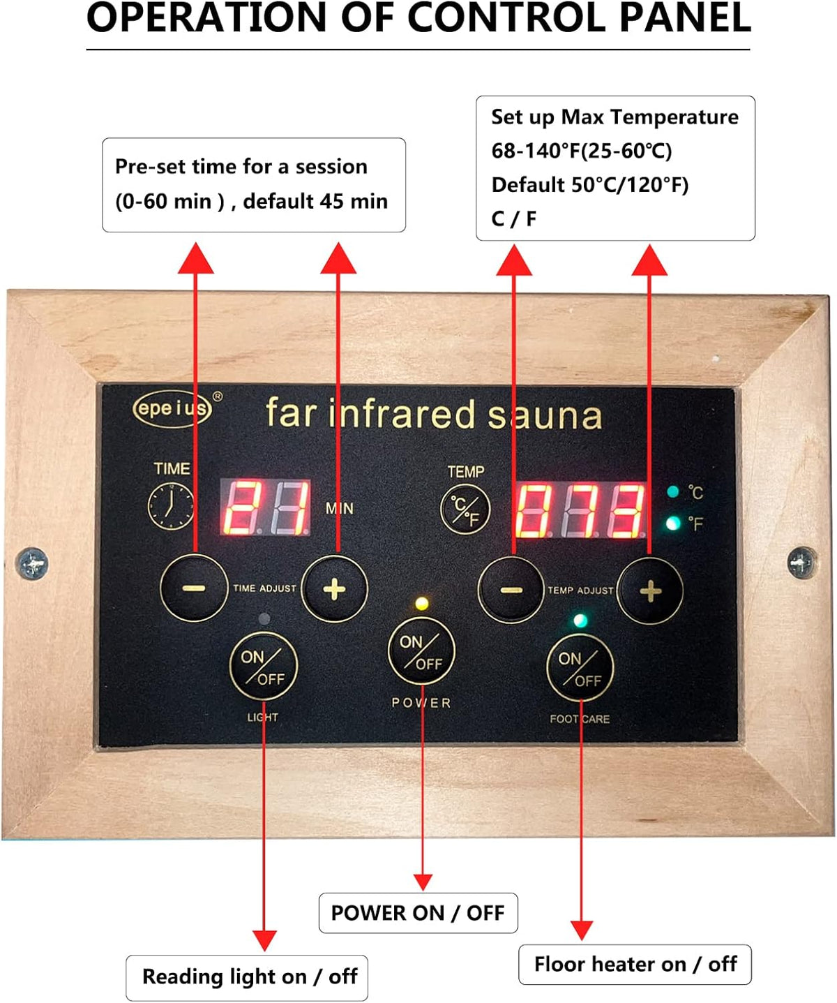2 Person Low EMF Far Infrared Sauna, 5 Heating Panels, 1500W/120V, Canadian Hemlock Indoor Sauna with Bluetooth Speakers, Reading Lights, Roof Vent, Tempered Glass