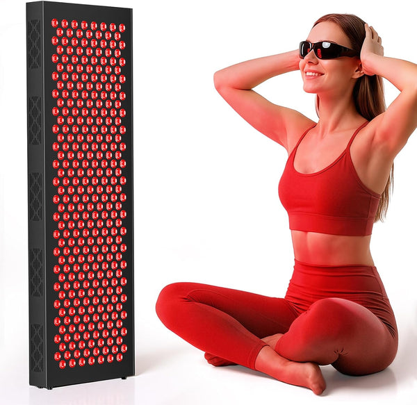 Red Light Therapy Box, 5In1 LED with 630-660-810-830-850, Metal Case, 3 Modes Red Light Panel with Soft Belt, 6 Timing Set - 9 Pulse Modes - 4-Level - Red Light Therapy Panel for Body