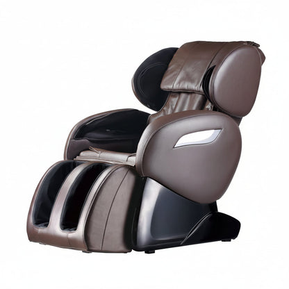 Massage Chair,Zero Gravity Full Body Electric Shiatsu Massage Chair Recliner with Built-In Heat Therapy Foot Roller Air Massage System Stretch Vibrating Wireless Bluetooth Speaker (Brown)